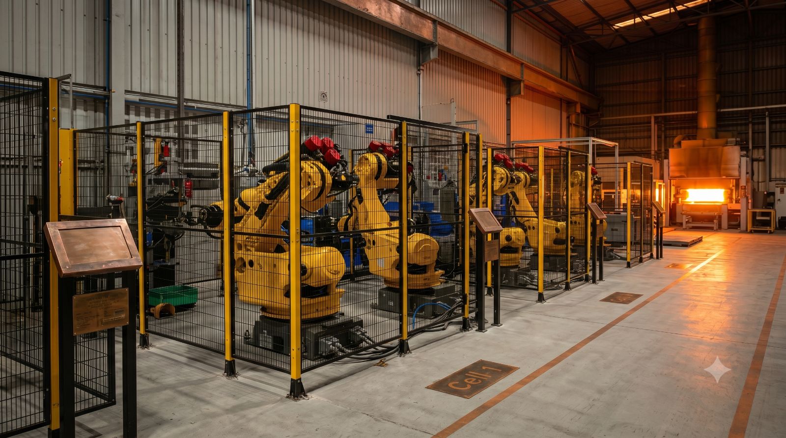 Swiza safety fencing installed in a manufacturing facility